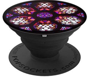 Vintage purple Rosary Window Mandala Pink and Purple - PopSockets Grip and Stand for Phones and Tablets