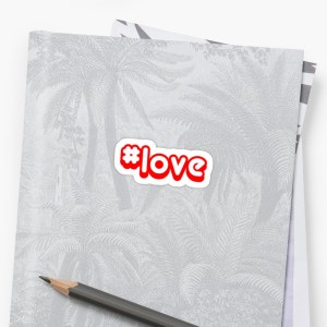  #love hashtag Love red typography Stickers