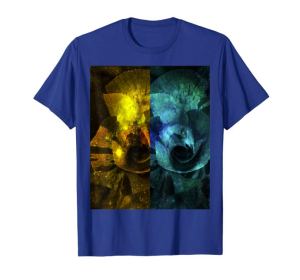 Yellow and blue faux sparkling Rose Digital Art T-Shirt
