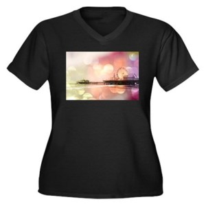 Pink Santa Monica Pier Plus Size T-Shirt