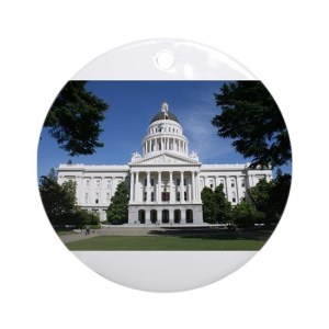 Capitol in Sacramento Round Ornament