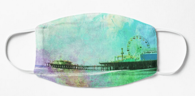 Preview of Crinkly Tie-Dye Santa Monica Pier Mask