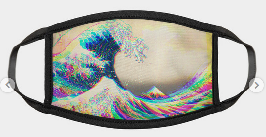 Great Wave Off Kanagawa By Hokusai Mask  Designed and Sold by Christine aka stine1