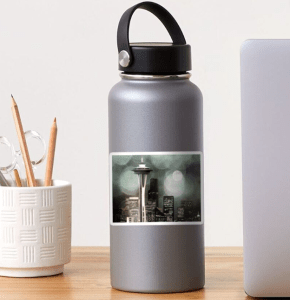 Fifty Shades of Grey Space Needle Sticker Designed by stine1