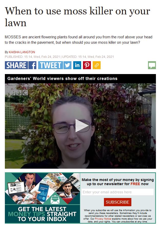 When to use moss killer on your lawn