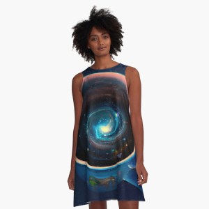Cosmic Coffee Cup A-Line Dress on Redbubble